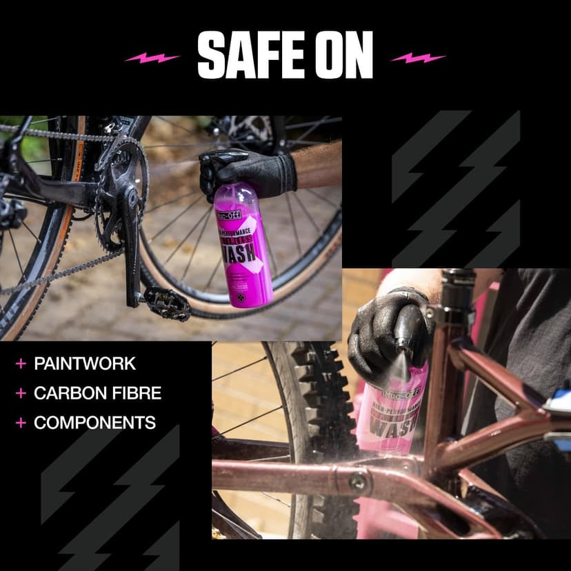 Muc-Off Nettoyant Vélo à Sec - 750 ml - Nettoyant pour Vélo en Spray Haute Performance sans Rinçage - Nettoie et Lustre - Convient à Tous Types de Vélos, Pink - 4