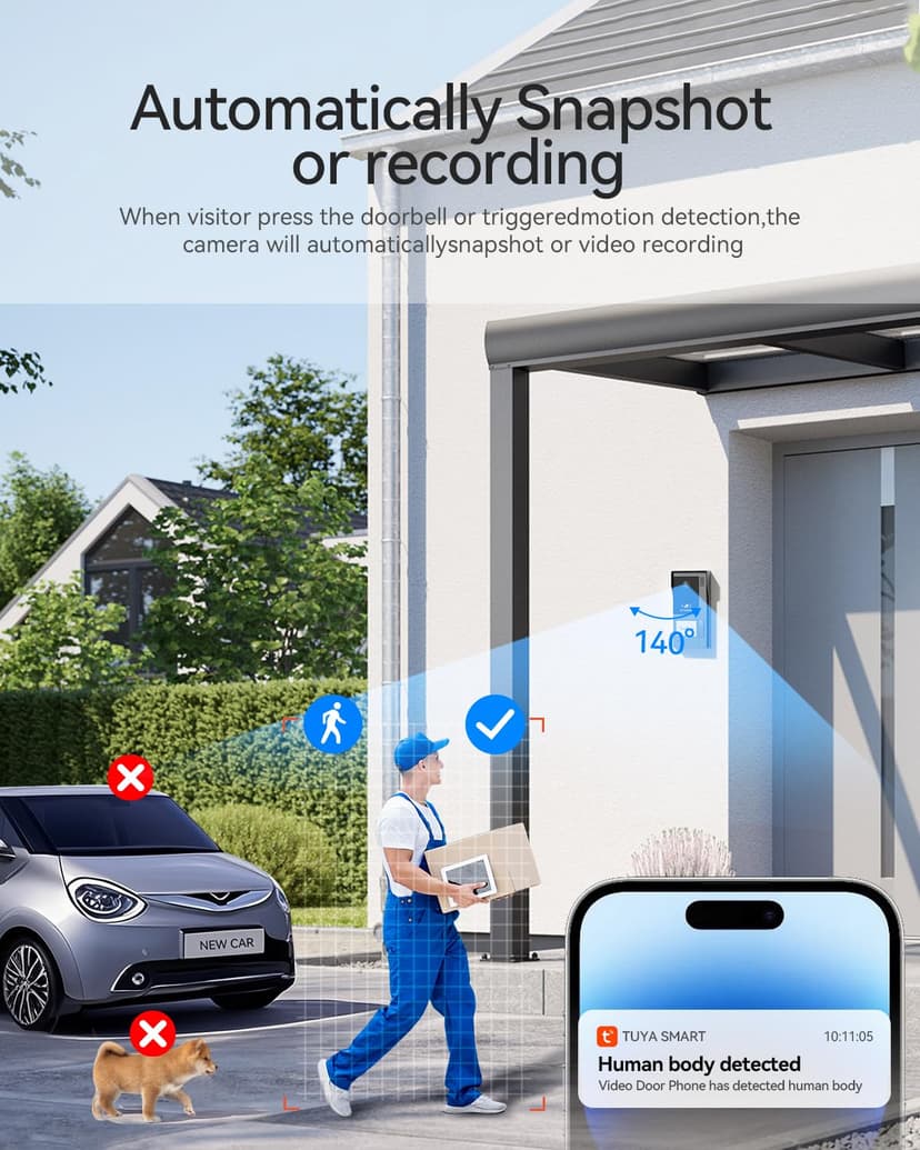 TMEZON M790, 1080P Smart 2 Wires Video Intercom, Monitor and External Doorbell with Camera, APP/RFID Unlock Card - 3