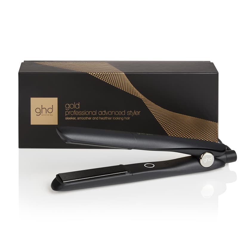 ghd - Lisseur cheveux ghd gold - Fer à lisser professionnel (Noir) - Cheveux plus lisses, 65% plus brillants, sans chaleur extrême - Lisseur boucleur, design arrondi - Idéal tous types de cheveux - 1