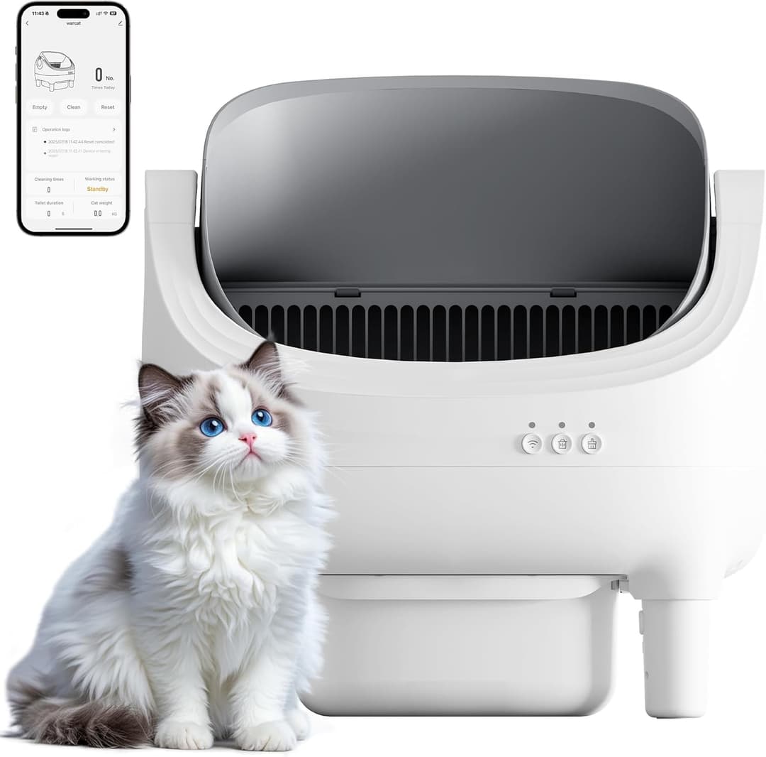JUMMICO Smart Self-Cleaning Cat Litter Tray – Automatic Cat Litter Box with Health Monitor & Odour Control, 12L XL Capacity (15 Days), Ultra-Quiet & Safe for All Cats (1.5-15kg)