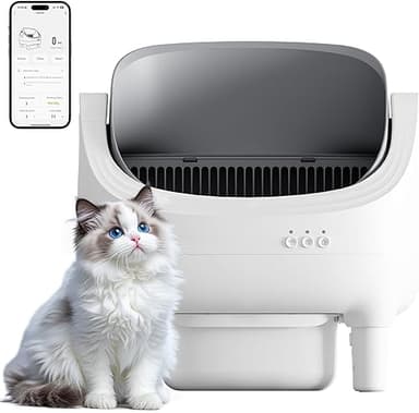 JUMMICO Smart Self-Cleaning Cat Litter Tray – Automatic C…