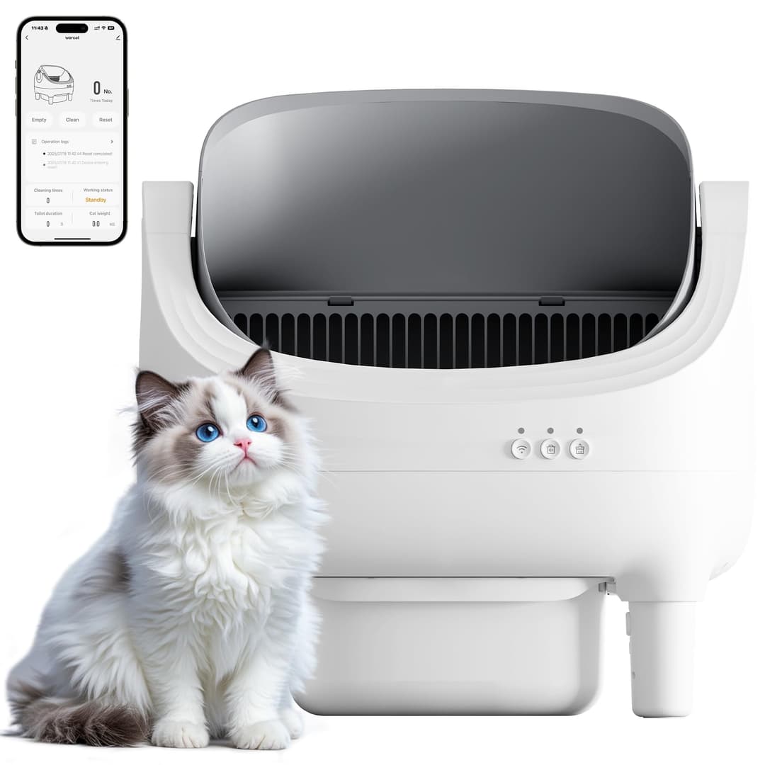 JUMMICO Smart Self-Cleaning Cat Litter Tray – Automatic C…