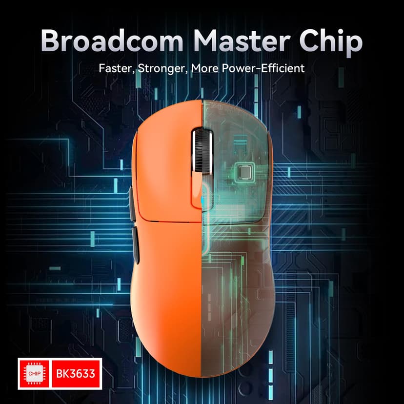 ATTACK SHARK X3 49g SUPERLIGHT Mouse, PixArt PAW3395 Gaming Sensor, BT/2.4G Wireless/Wired Gaming Mouse, 6 Adjustable DPI up to 26000, 200 Hrs Battery, Office Mice for Win11/Xbox/PS/Mac (Orange) - 7