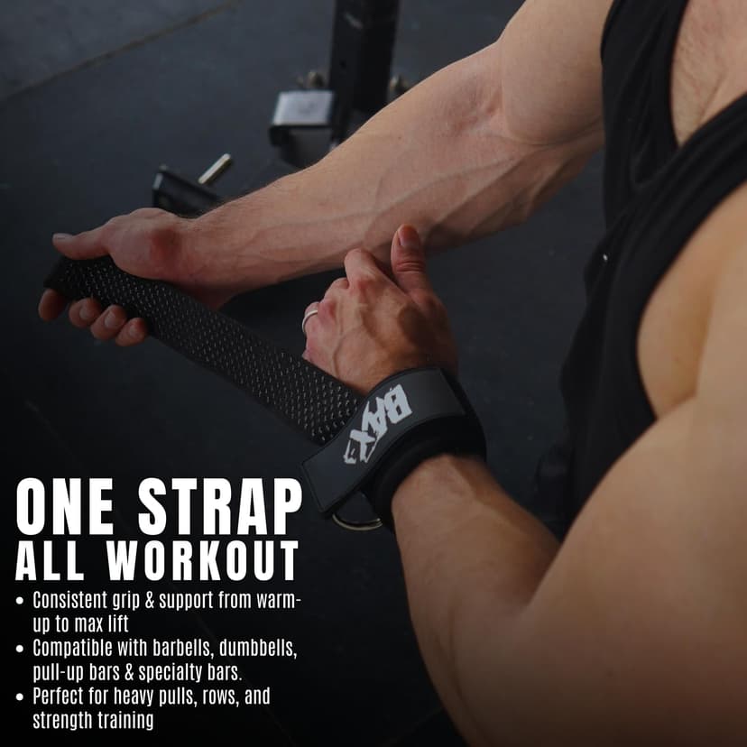 Ekkovision Weight Lifting Strap Bax Logo Cuffed With D Ring - 2