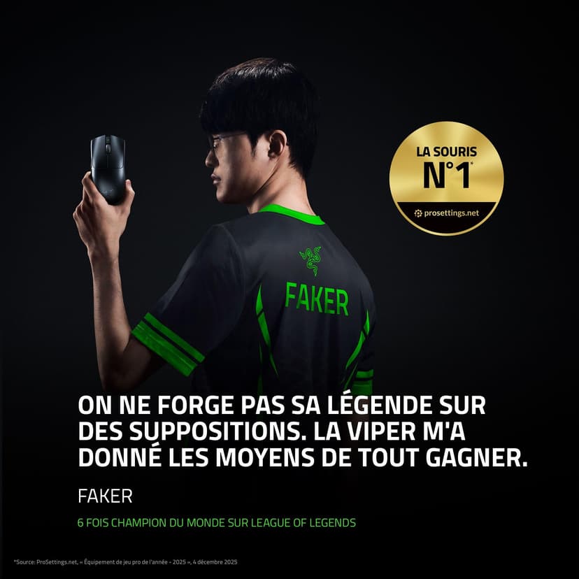 Razer Viper V3 Pro - Ultra-lightweight Wireless Esports Gaming Mouse (8K Hz HyperPolling, 54g Lightweight Design, Focus Pro Sensor 35K DPI, HyperSpeed Wireless, 95 hours Battery Life) Black - 3