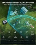 ANTHBOT Robot Tondeuse M5, 500-700㎡，150㎡/h, NetRTK + 4G, Cartographie Automatique, Double Vision IA, Gestion Multi-Zones, APP Control, 3-7CM Réglage de la Hauteur de Coupe - 5