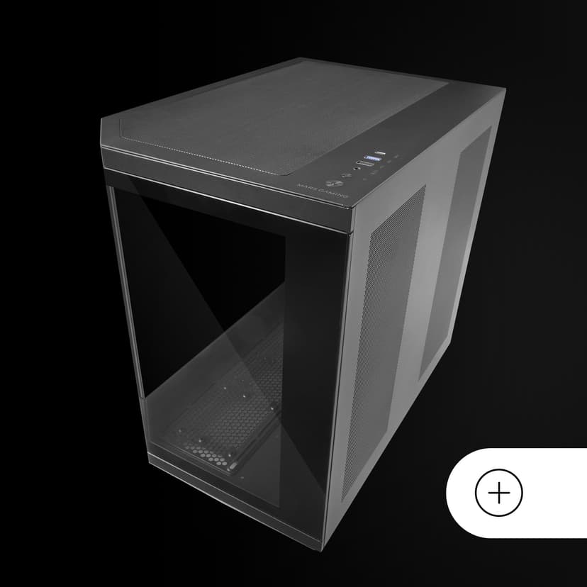 Mars Gaming MC-3TCORE, Custom ATX Gaming Case, Removable Tempered Glass Triple Window, Dual Camera, Reverse Connector Backplane Compatible Semitower, Liquid Cooling Support, Black - 7