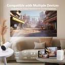 LQWELL HY300 PRO Mini Projector, 4K 1080P Support, with Android 11, WiFi 6, Bluetooth 5.0, Supports Airplay & Miracast, Portable Home and Outdoor, for Android/iPhone/PC/Mac/Switch - 5