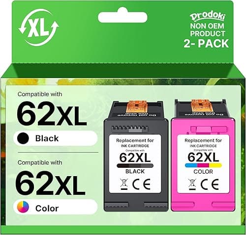 62 XL Ink Cartridge Replacement for HP 62 Black and Colour XL for HP 62XL Cartridge for Envy 5640 5540 7640 5740 5547 5548 5642 5644 OfficeJet 5740 5742 200 250 (1 Black, 1 Tri-Colour) )