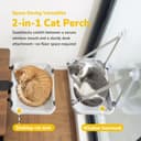 CATISM Cat Window Bed & Cat Desk Bed 2-in-1, Soft Removable Hammock for Indoor Cats, Up to 18kg Weight Capacity with Ventilated Mesh, All-Season Use, Sturdy Frame & Suction Cups - 2