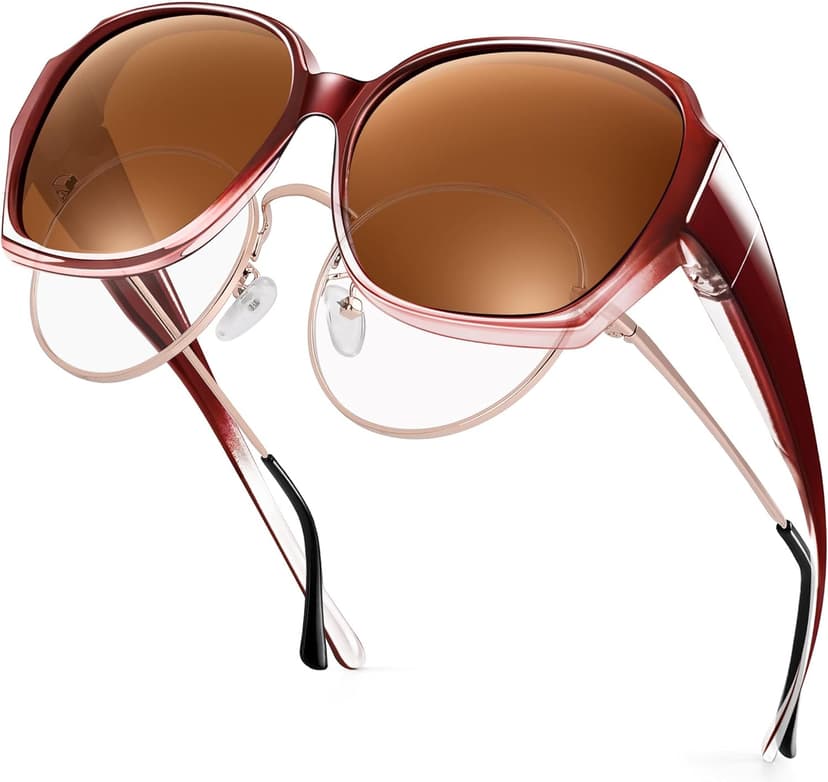 URUMQI Surlunettes de Soleil Femme, Sur Lunettes Polarisée avec protection UV400 polarisantes Lunette pour Cyclisme, Pêche, Conduite, Voyage, Sport - 1