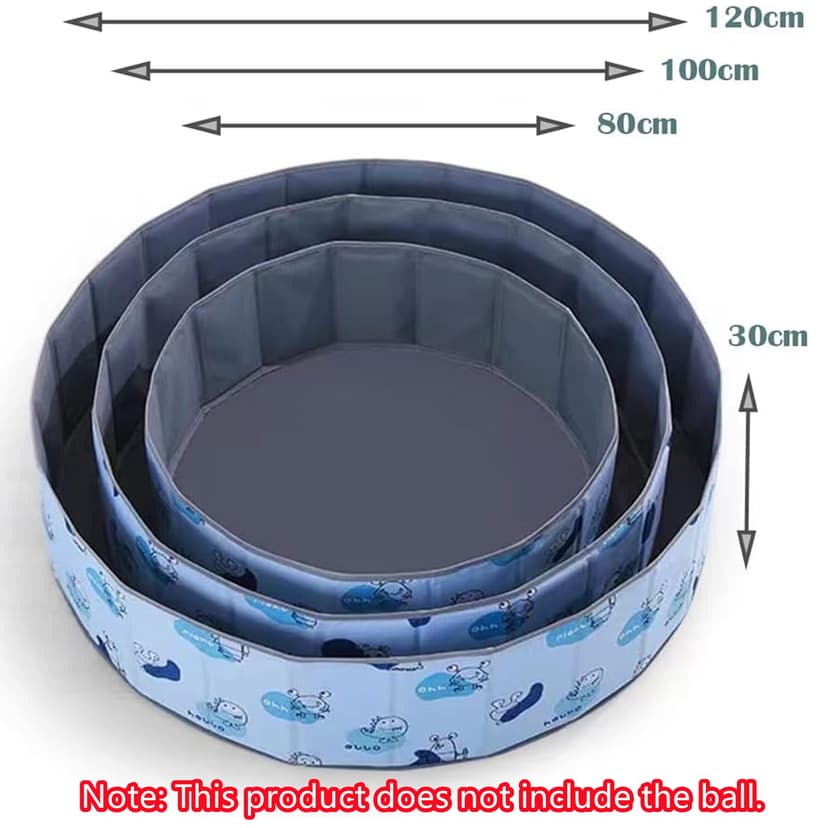 HB.YE Ball Pit for Babies and Toddlers Ball Pool Foldable Playground for Children's Room upgraded kids ball pit play yard Animal design |Gray 100 cm - 5