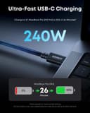 Anker Prime Thunderbolt 5 Cable, 3.3 FT USB C to USB-C Cable, 240W Charging, 80Gbps Data Transfer, 8K/4K Displays, for MacBook Pro, iPhone 17/16/15, iPad Pro,and More - 5