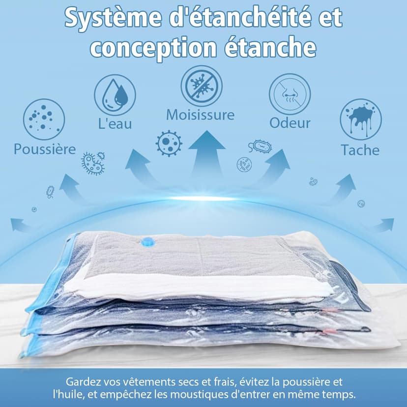 NATNAV Vacuum Bags for Clothes, Pack of 20 with Electric Air Pump, Vacuum Bags (5 x Jumbo/5 x Large/5 x Medium/5 x Small), Reusable Vacuum Bags for Duvets, Clothes, Travel, Pillows - 4