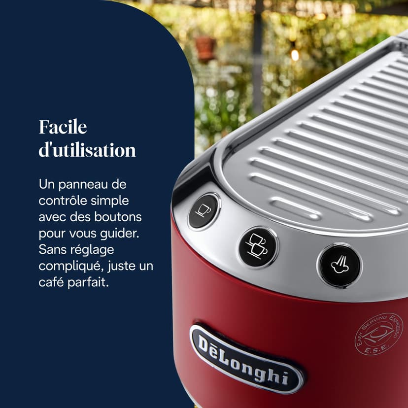 De'Longhi Dedica Style EC685R Traditional Pump Espresso Machine - Red - 5