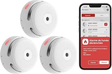 X-Sense Détecteur de Fumée Connecté avec Pile Remplaçable…