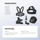 NEEWER Accessories Kit Compatible with GoPro Hero Insta360 DJI AKASO Action Camera, Quick Release Head Strap Mount, Chest Harness, Backpack Hat Clip Holder & 360° Wrist Strap for POV Recording, GP-75 - 7