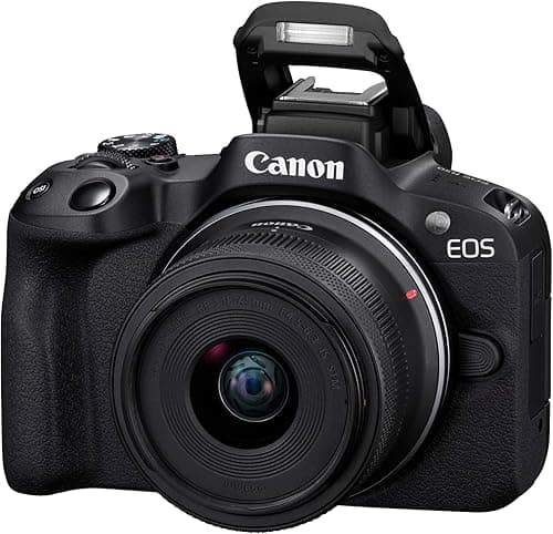 Canon EOS R50 Appareil Photo Hybride + Objectif RF-S 18-45mm is STM - Appareil Photo numérique avec autofocus + détection de scène et des Visages, Animaux véhicules Vidéo 4k, 15 Images par Sec - Noir