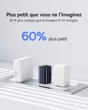 Baseus Picogo Chargeur USB C 67W pour iPhone 17, Mini Adaptateur Secteur USB C à 3 Ports, Rapide GaN Charger PD avec PPS, Compatible avec iPhone 16-8, MacBook, iPad, Ordinateur Portable, Galaxy - 3