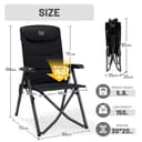 TIMBER RIDGE Camping Chairs for Adults Heavy Duty, Oversized Folding Garden Chair, High Back Outdoor Chair Luxury for Caravan Dining Beach Picnic, Adjustable 4-Position, Support 150kg, Black - 3
