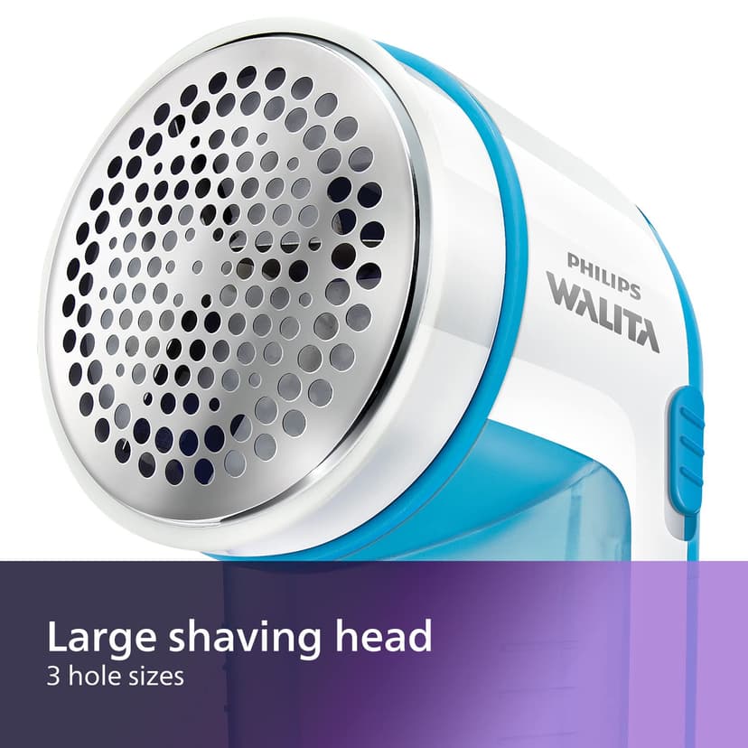 Philips Fabric Shaver, Removes Fabric Pills, Suitable for All Garments, Large Blade Surface, Cleaning Brush, Includes Batteries, Blue (GC026/00) - 5