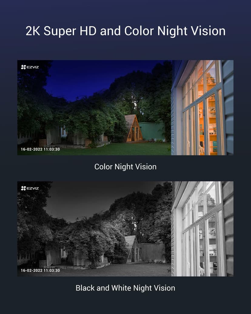 EZVIZ 2K Battery Camera Wireless Outdoor, No Subscription, Solar Panel Compatible, Auto Tracking, Human Detection, 360° Pan Tilt, Color Night Vision, Two Way Audio, Alarm, Alexa Google Control(CB8) - 5