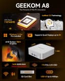 GEEKOM A8 Mini PC (Windows 11 Pro), with AMD Ryzen 7 8745HS (Beat R7-255,Up to 5.1GHz),16GB DDR5 RAM (Up to 128GB) & 1TB SSD,4K@120Hz Quad Display/Dual HDMI/WiFi 6E/USB4/6×USB for Gaming/Video Editing - 2