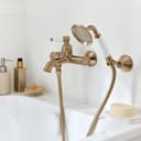 Jacob Delafon - Mitigeur bain-douche mural Louise - Mécanique - Design Rétro, poignée céramique - Économie d’eau - 21x14,80x19,50 cm - Finition Bronze - E24363-BCN - 2