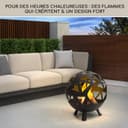 blumfeldt Fire Pits for Garden, Fire Bowl Camping Firepit, Outdoor Wood Burners for Camp Firepit with Steel Base Stand, Outside Fireplace Log Burner w/Poker, Circular Weatherproof Firebowl for Garden - 5