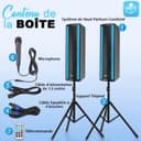 Pyle Portable Bluetooth PA Speaker System - 3-Way Active & Passive Outdoor Bluetooth Speaker Portable PA System w/Microphone In, Party Lights, FM Radio - Tripod, Remote - Pyle PS65ACT,Black - 2