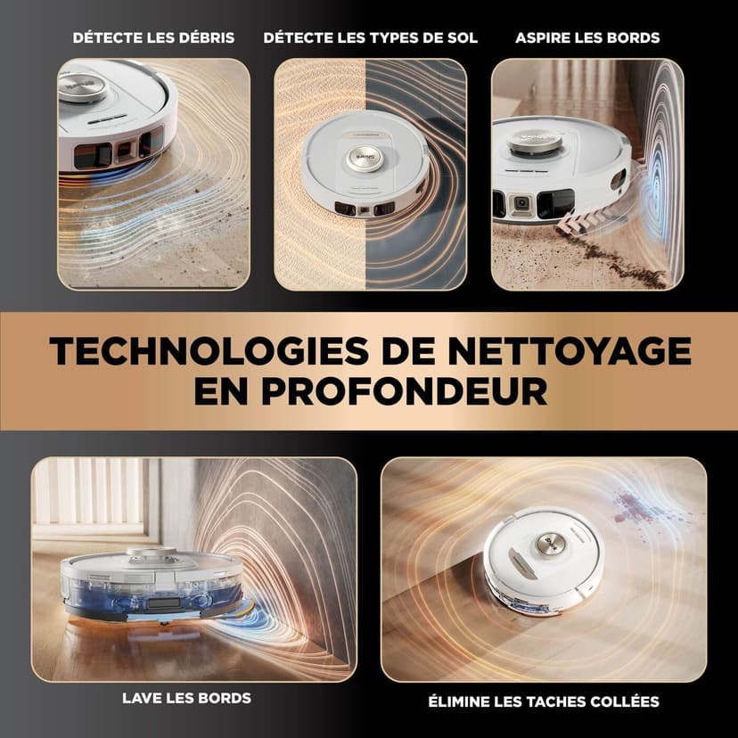 Shark PowerDetect 2-in-1 Robot Vacuum Cleaner and Mop, NeverTouch Pro 60 Days Self Legend, Additional and Cleaning Robot with 3D & LiDAR Navigation, NeverStuck, Wi-Fi/App/Alexa, White AV2810ZEEUWH - 2