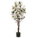 GIANTEX 120cm Tall Artificial Bougainvillea Fake Bougainvillea Tree in Pot with Open Flowers and Realistic Branches, Decorative Plant for Entryway, Living Room, Office (White, 1) - 1