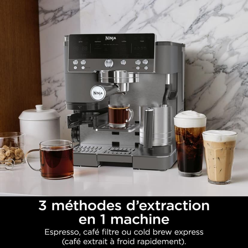Ninja Luxury Premier 3-in-1 Coffee Maker, Espresso, Cold Brew Coffee and Filter Coffee, 4 Automatic Foam Presets, Dark Grey ES601EUGM - 7