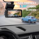 Dash Cam Front and Rear, 2.5K /1080P QHD Dual Dash Camera for Cars, Super Night Vision Dashcam, Loop Recording, 3.39” IPS, 64GB Card Included, 160° Wide Angle, Parking Mode - Black Pro - 8