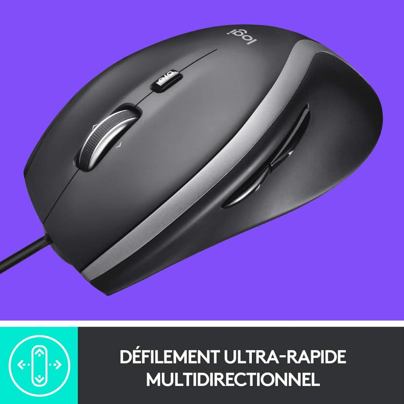 Logitech M500s Souris Filaire avancée avec défilement Ultra-Rapide et multidirectionnel avancé, Boutons Personnalisables, Suivi Haute précision avec commutateur PPP, USB prêt à l'emploi - Gris - 2