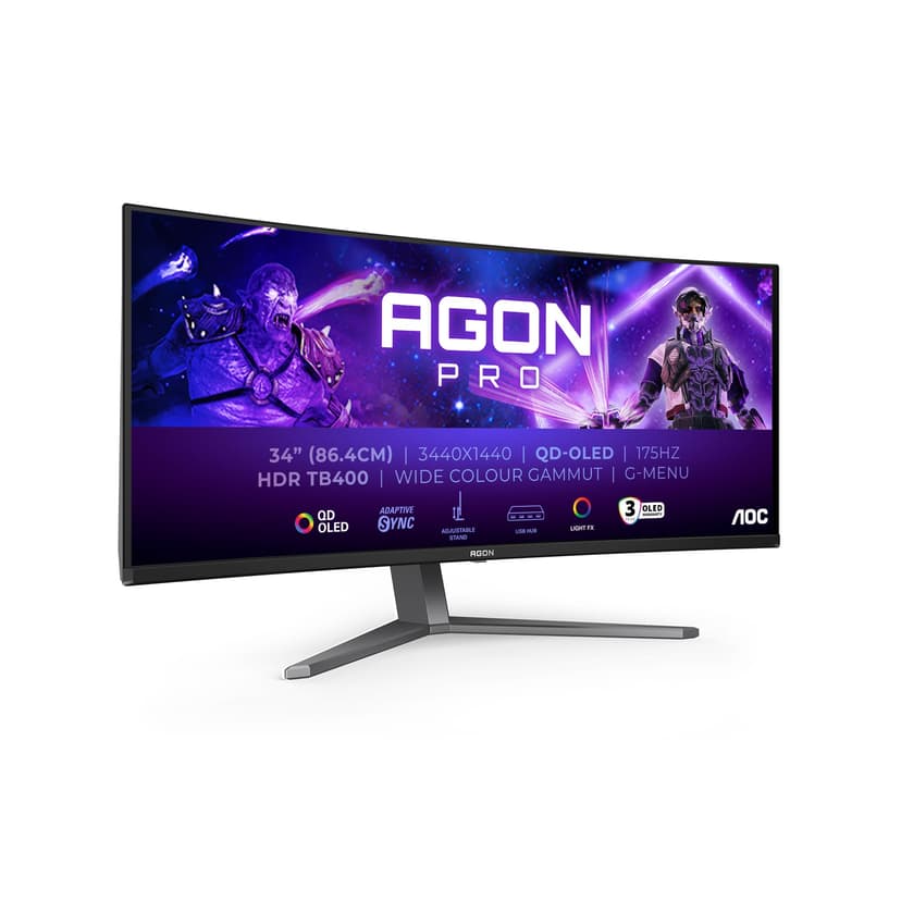 AOC Moniteur Incurvé, AG346UCDAM 34 Pouce 175Hz QD-OLED D… - 1