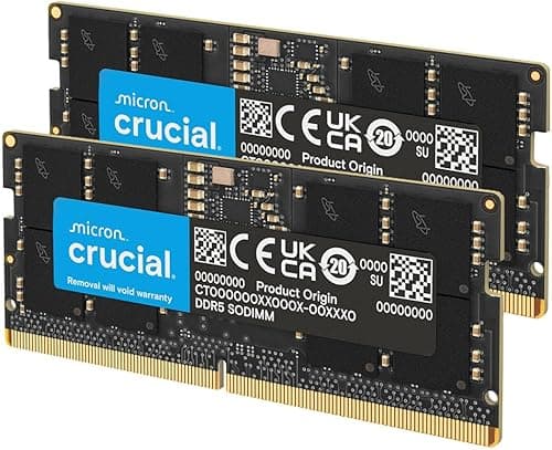Crucial DDR5 RAM 32GB Kit (2x16GB) 5600MHz SODIMM, Laptop Computer Memory, Mini PC (or 5200MHz, 4800MHz) CL46 - CT2K16G56C46S5