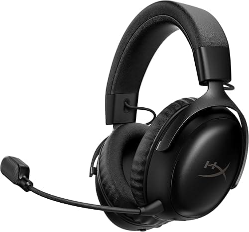 HyperX Cloud III S - Wireless Gaming Headset, Multiplatform, 2.4GHz, Bluetooth, Battery Life up to 120 Hours, 2.4GHz, 53mm Tilt Driver, 10mm Detachable Microphone - Black