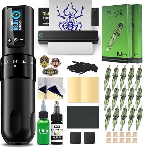 INKin Tattoo Gun Kit, Wireless Tattoo Machine with 2.2mm …