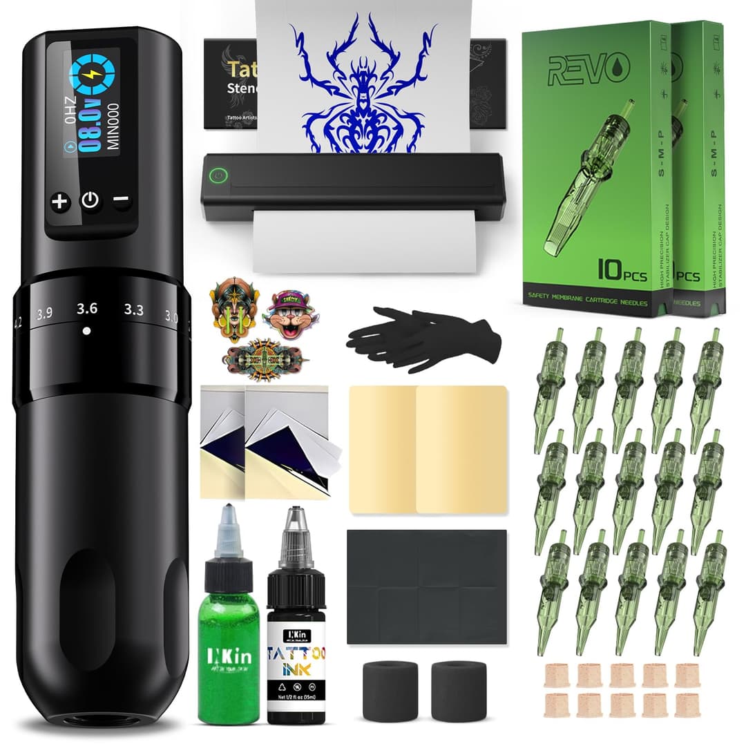INKin Tattoo Gun Kit, Wireless Tattoo Machine with 2.2mm …
