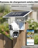 GENBOLT Solar WiFi Security Camera Outdoor Wireless, 8W 15600mAh Battery Powered Home Surveillance Camera CCTV with Dual View, Dual lens Spotlight IP Camera with Color Night, PIR Detection - 5