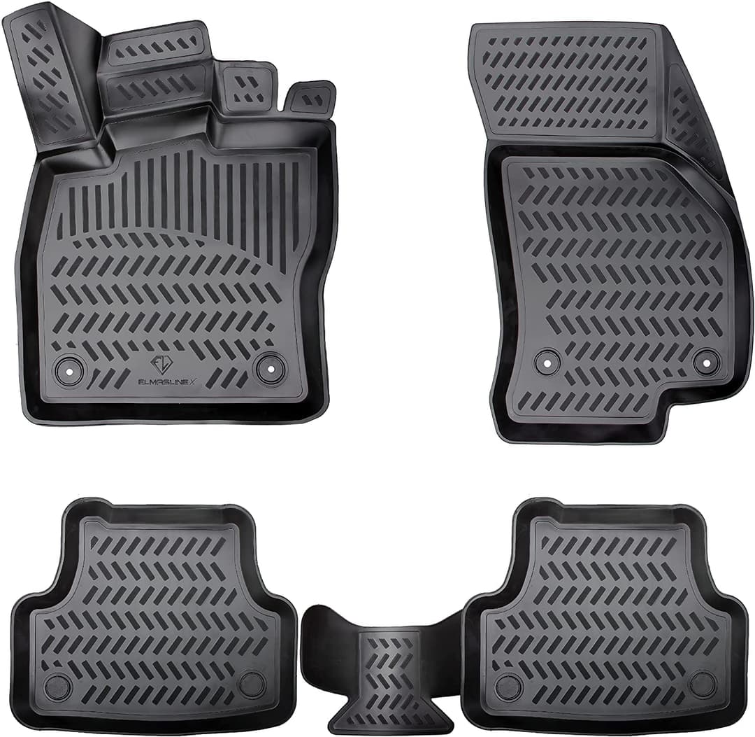 ELMASLINE Lot de tapis de sol en caoutchouc 3D pour Renau…
