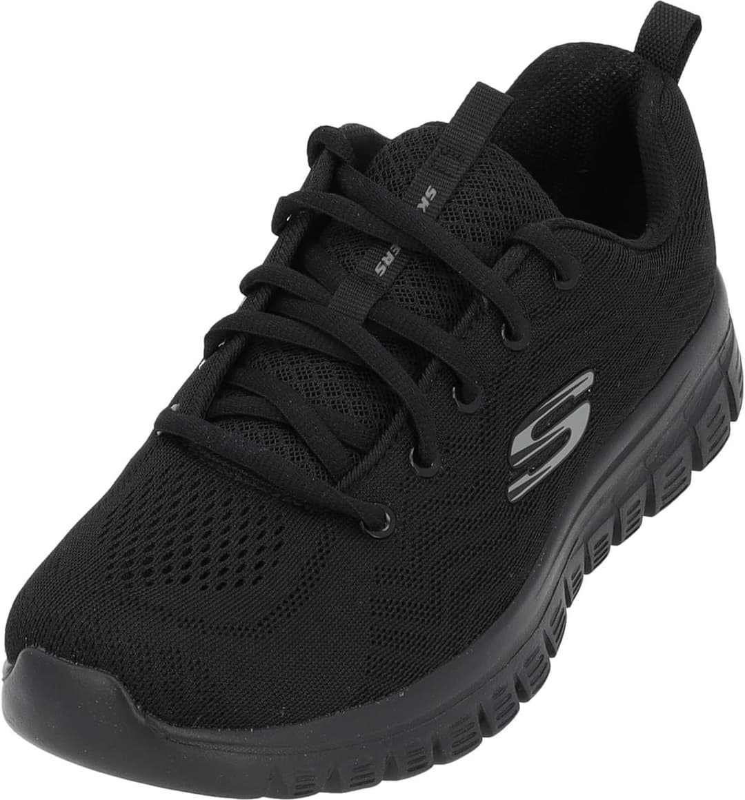 Skechers Women's Graceful Get Connected Sneaker, Black Mesh Trim, 7 UK