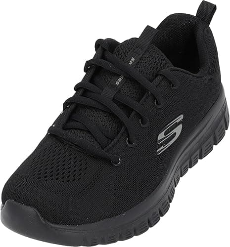 Skechers Women's Graceful Get Connected Sneaker, Black Mesh Trim, 7 UK