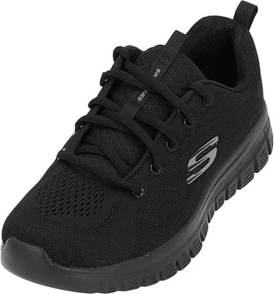 Skechers Women's Graceful Get Connected Sneaker, Black Me…