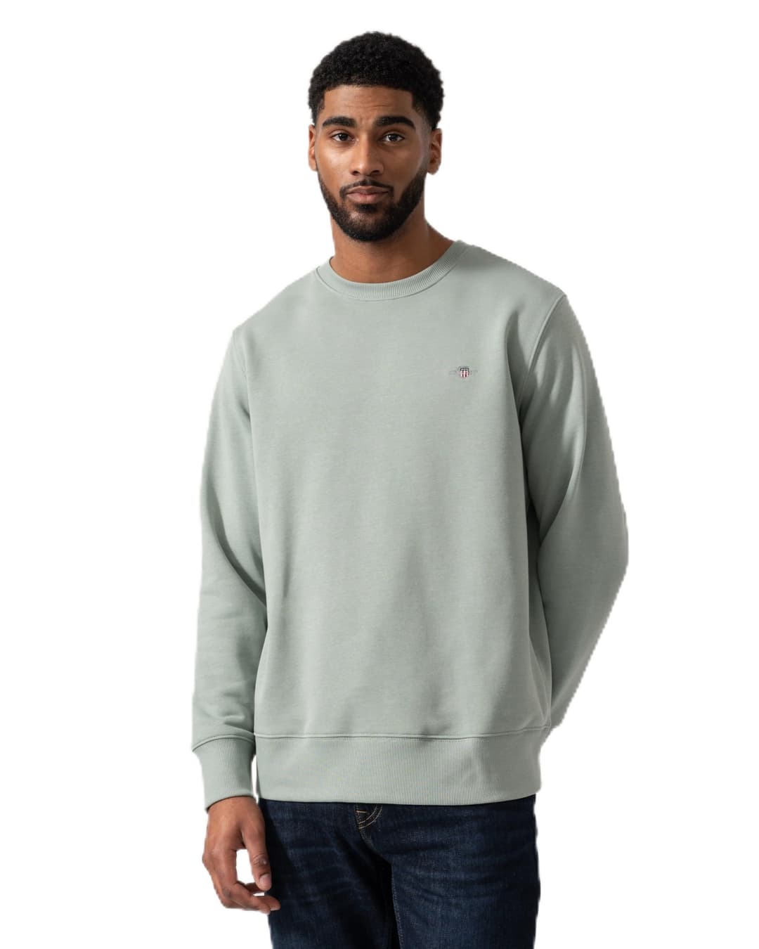 Gant Sweat à col C Reg Shield pour Homme, Gris céramique, L