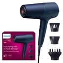 Philips -Hair Dryer 5000 Series, ThermoShield Technology, Ionic Care, 2300 W, Metallic Blue, with 9 mm and 11 mm Styling Nozzle Volume Diffuser, BHD510/20 - 1