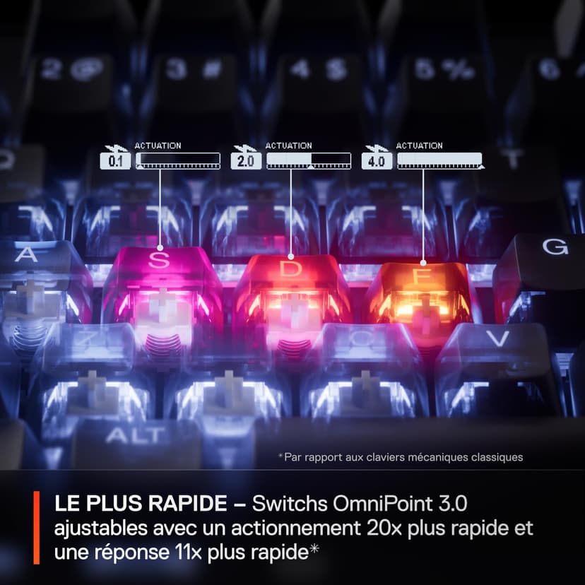 SteelSeries Apex Pro TKL Gen 3 - White Gaming Keyboard - Adjustable Hall Effect Switches; OmniPoint 3.0 - Game-Ready Presets - Rapid Trigger, Protection Mode, Rapid Tap/SOCD - French AZERTY - 5