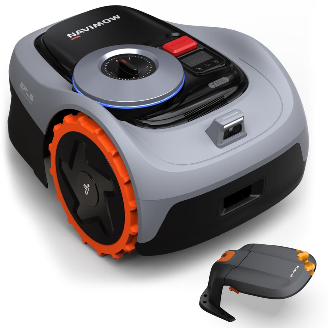 Segway Navimow i105E with Garage S Robotic Lawn mower Kit without Boundary, rec. 500 m², Max. 600 m², RTK+Vision Robot Lawn Mower, AI Mapping Automatic, Virtual Limit, Multi-zone Management