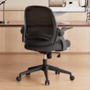 Hbada Office Chair Desk Chair Flip-up Armrest Ergonomic Task Chair Compact 120° Locking 360° Rotation Seat Surface Lift Reinforced Nylon Resin Base, White - 7